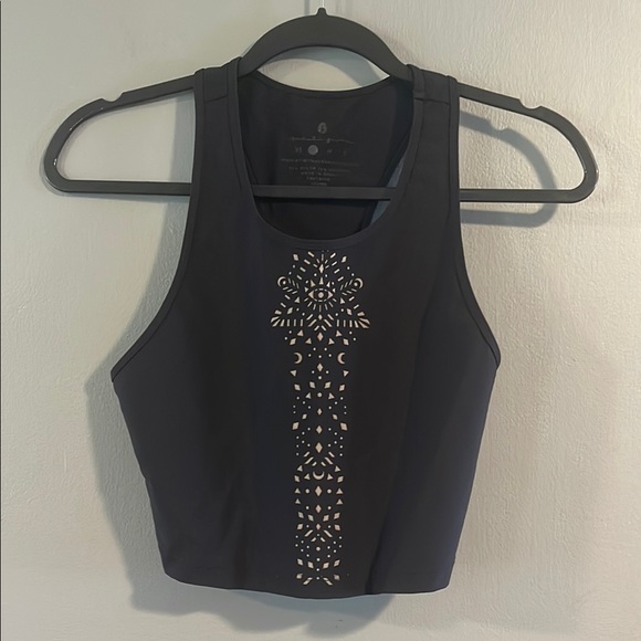 Spiritual Gangster Black Embellished‎ Crop Tank Top - Picture 1 of 7